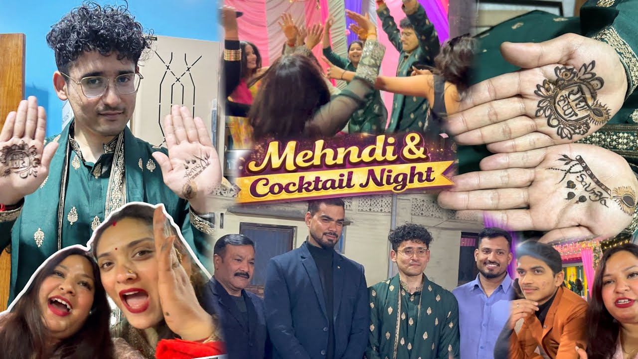 Mehndi and cocktail night✨🍸|| #wedding #coctail #mehndinight #weddingceremony 