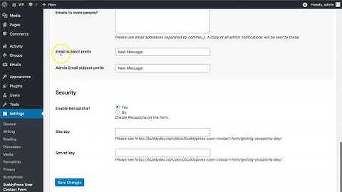 How to configure BuddyPress User Contact Form with BuddyPress