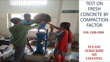 Compaction factor test of concrete|| Test for workability of concrete