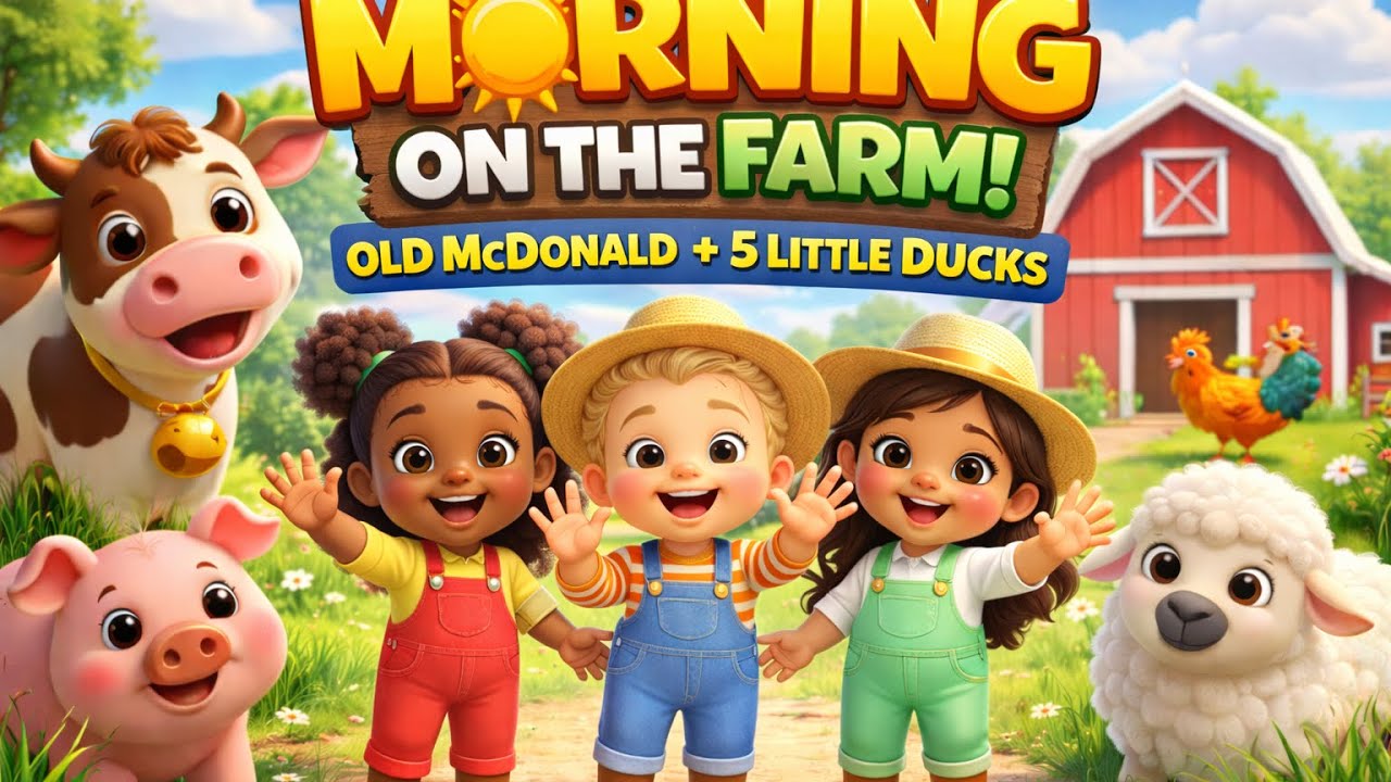 Morning on the Farm 🌞 | Old MacDonald & 5 Little Ducks | Animal Sounds for Kids