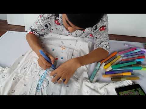 Video Vẽ áo ko phai bằng bút màu acrylic - youtube