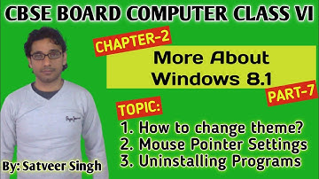 Class 6/VI Computer Chapter-2 More on Windows 8.1 | Uninstalling Programs | Part-4 | CBSE | NCERT