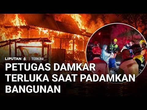 Rumah dan Warung Terbakar di Surabaya, Dua Petugas Pemadam Terluka | Liputan 6