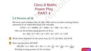 (PART-4) Power Play / Class-8 Maths NCERT Ganita Prakash Chapter-2 Explanation and Solution 