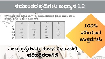 ಕನ್ನಡದಲ್ಲಿ ಸಮಾಂತರ ಶ್ರೆಡಿಗಳು ಅಭ್ಯಾಸ - 1.2 // SSLC Chapter  1 Exercise 1.2 // #exercise