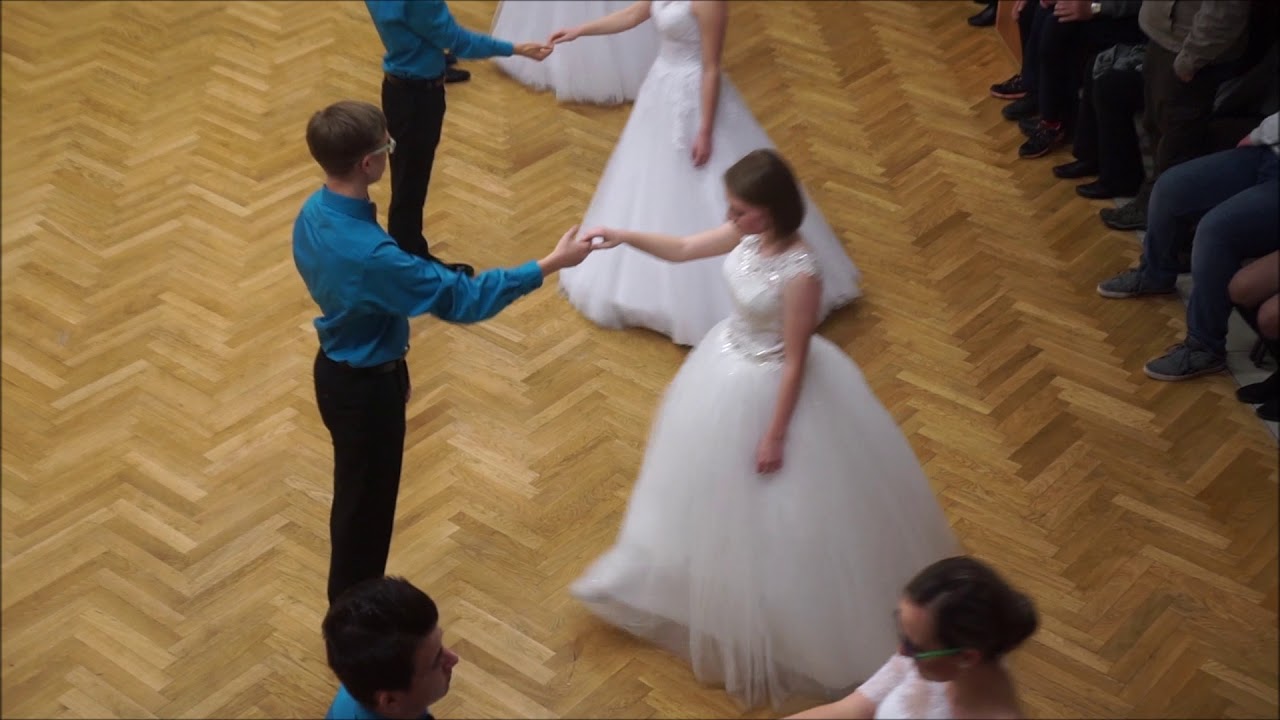 Školní ples, polonéza žáků 9. třídy, Hovorany, 2.3.2019