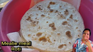 Soft and fluffy mealie meal roti.
