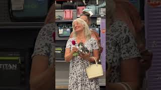 Granny got scared at first 😭 #shorts