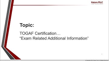 TOGAF Certification - Exam Related Additional Information