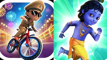 Little Singham Cycle Race VS Little Krishna Game 2024 Gameplay Android, ios