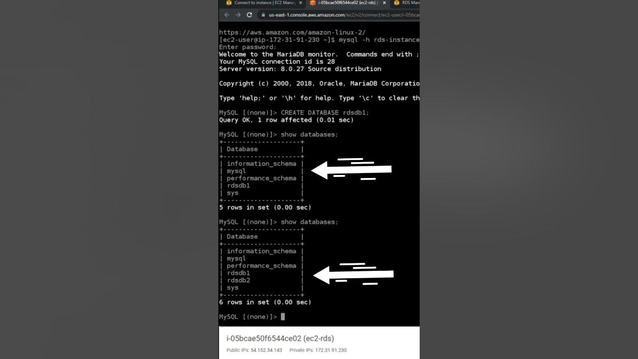 Configure MYSQL Database on AWS using SQL - YouTube