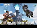 Flying dino to the flying island   ark modded  ark omega ascended forglar