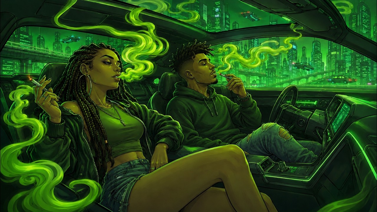 Cover "Green Galaxy Drift" Playlist – 420 Music | Bluesy Rap | Stoner Hip-Hop | Chill Vibes