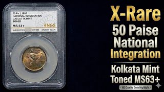 XXX-RARE 1954 Proof Set|  X-Rare Rs2 Sardar Vallabhbhai Patel Noida First Strike MS62| #coin 