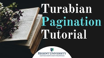 Turabian Pagination Walkthrough