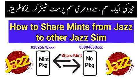 How To Share Minutes from Jazz To Jazz Warid Sim | jazz to jazz minutes share code