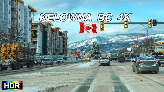 Driving Kelowna BC Canada 4K HDR  After Snow Storm 2024