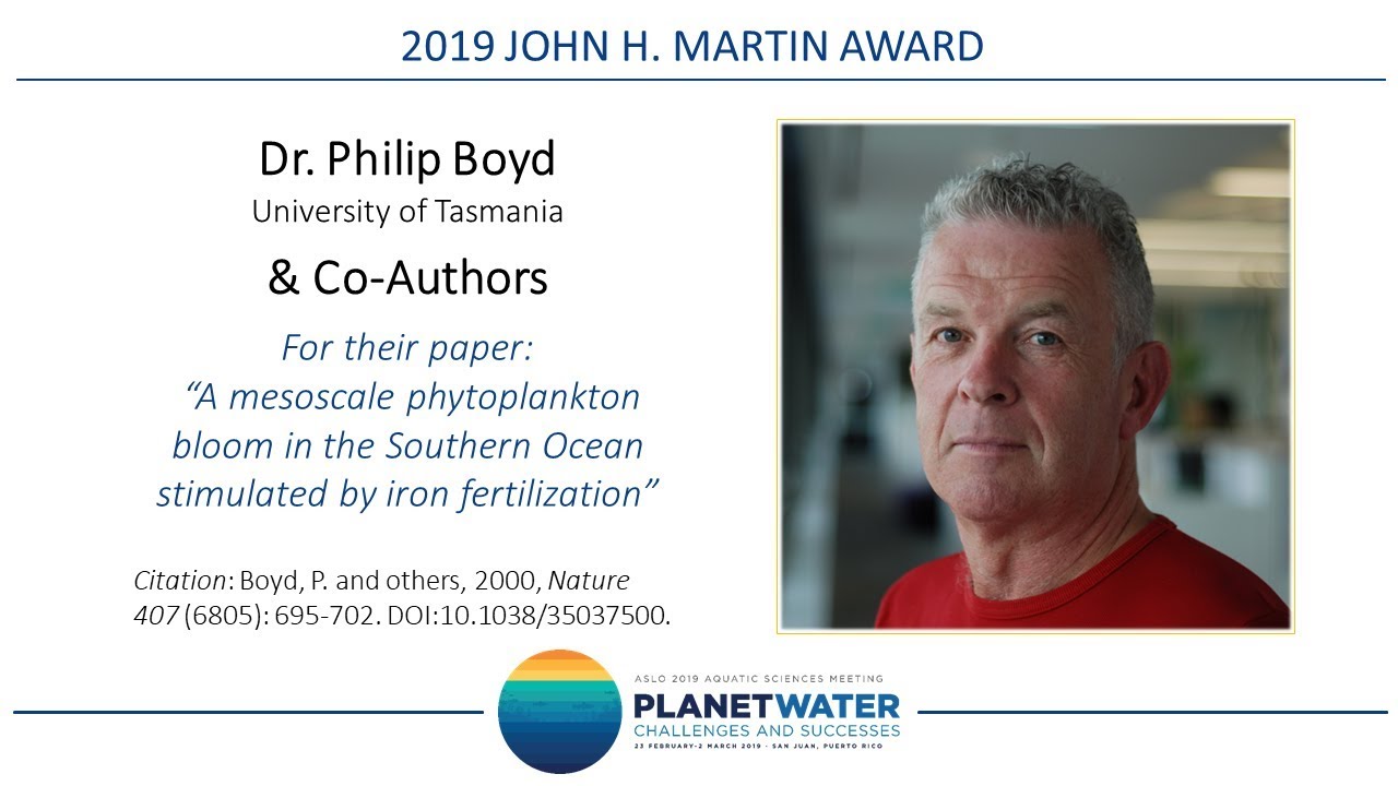 2019 John H. Martin Award to Philip Boyd and co-authors
