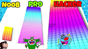 NOOB vs PRO vs HACKER in Canvas Run Game | Oggy, Jack, Shinchan, Bob || Daddy Gaming