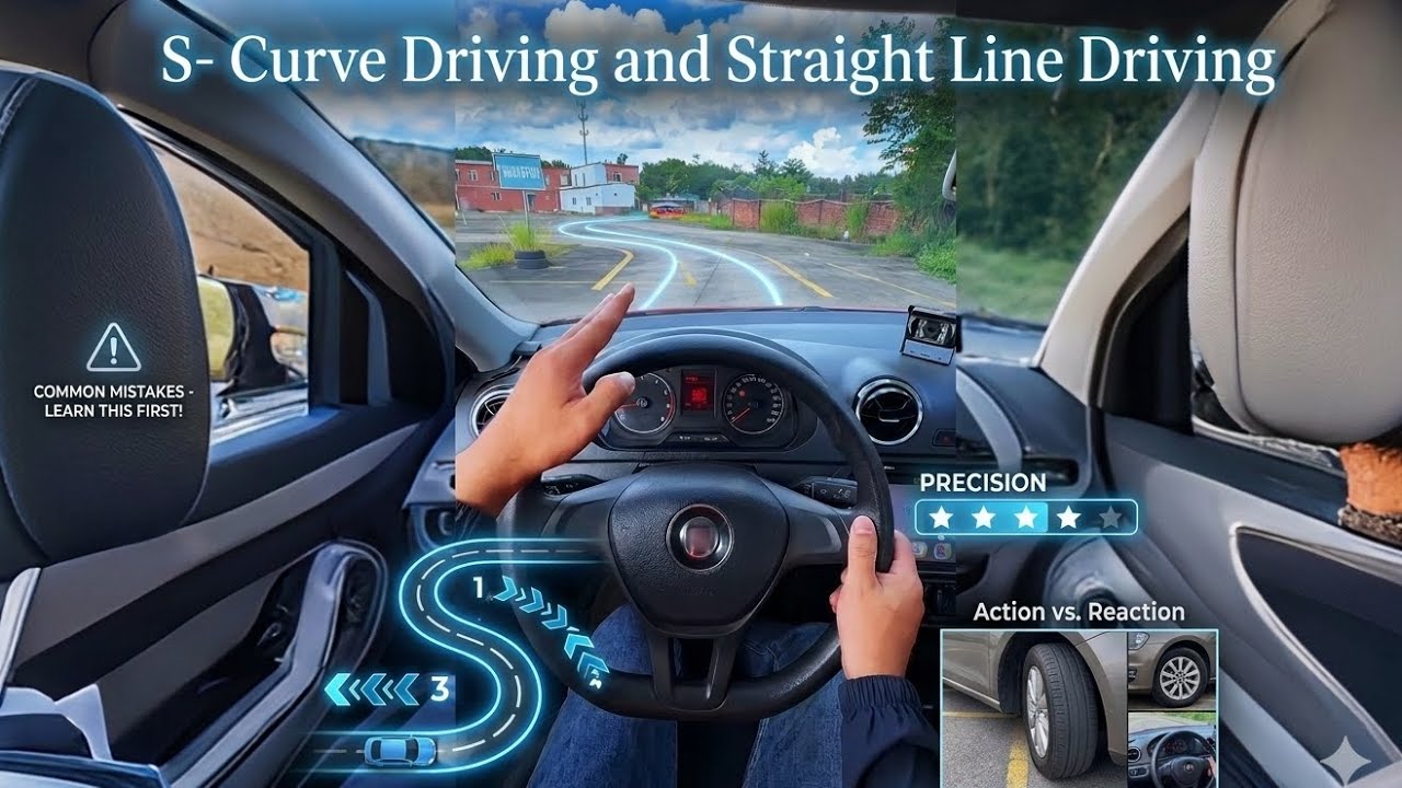 Прохождение S-образных поворотов и езда по прямой для начинающих || не паникуйте