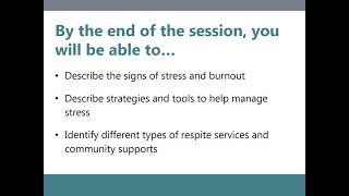 Managing Caregiver Stress