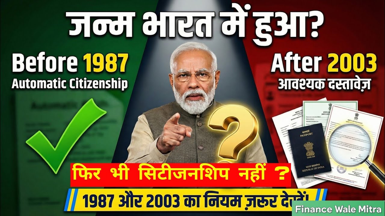जन्म भारत में… फिर भी Citizen नहीं? 😱 1987–2003 का असली कानून जान लो! 