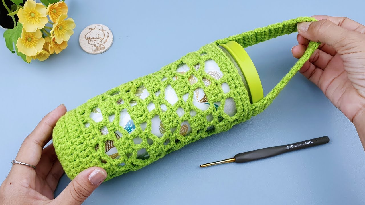 How to Crochet Bottle Holder | Crochet Gift Ideas | ViVi Berry DIY