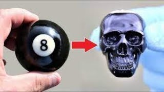 8 Ball, Pool Ball Skull Carving Part 1\/  #skull #fyp #skulls #viral