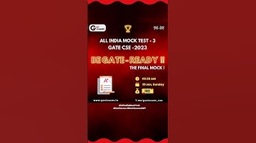 BE #GATE - READY | THE FINAL MOCK! All India Mock Test-3 | 29 JAN 09:30 AM | #free #gate2023 #viral