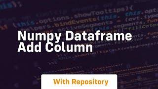 numpy dataframe add column