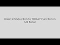 Introduction to TODAY Function in MS Excel