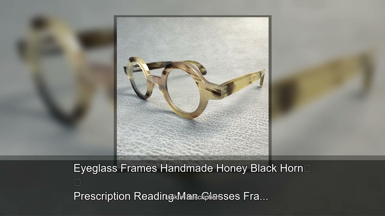 Eyeglass Frames Handmade Honey Black Horn Prescription Reading Man Glasses Frames Unique Vintag