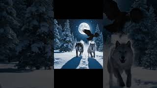 Azriel Fenrir and NYX (AI) 😍🐺🐦‍⬛🐺#Wolf #WolfDog #WolfPack #Wolves #Viral #FYP #Shorts #Trending
