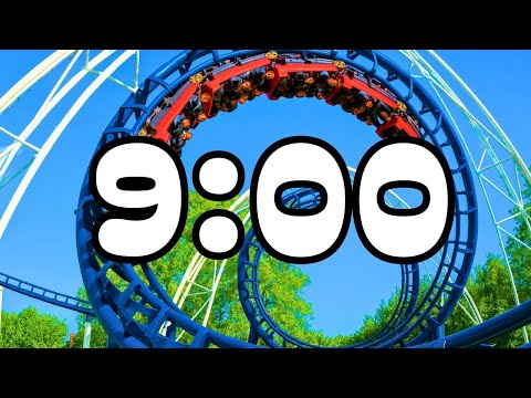 9 Minute Rollercoaster Countdown Timer with Happy Pop Music | Cute Timers Planet