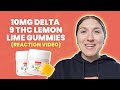 10mg delta 9 thc lemon lime gummies reaction