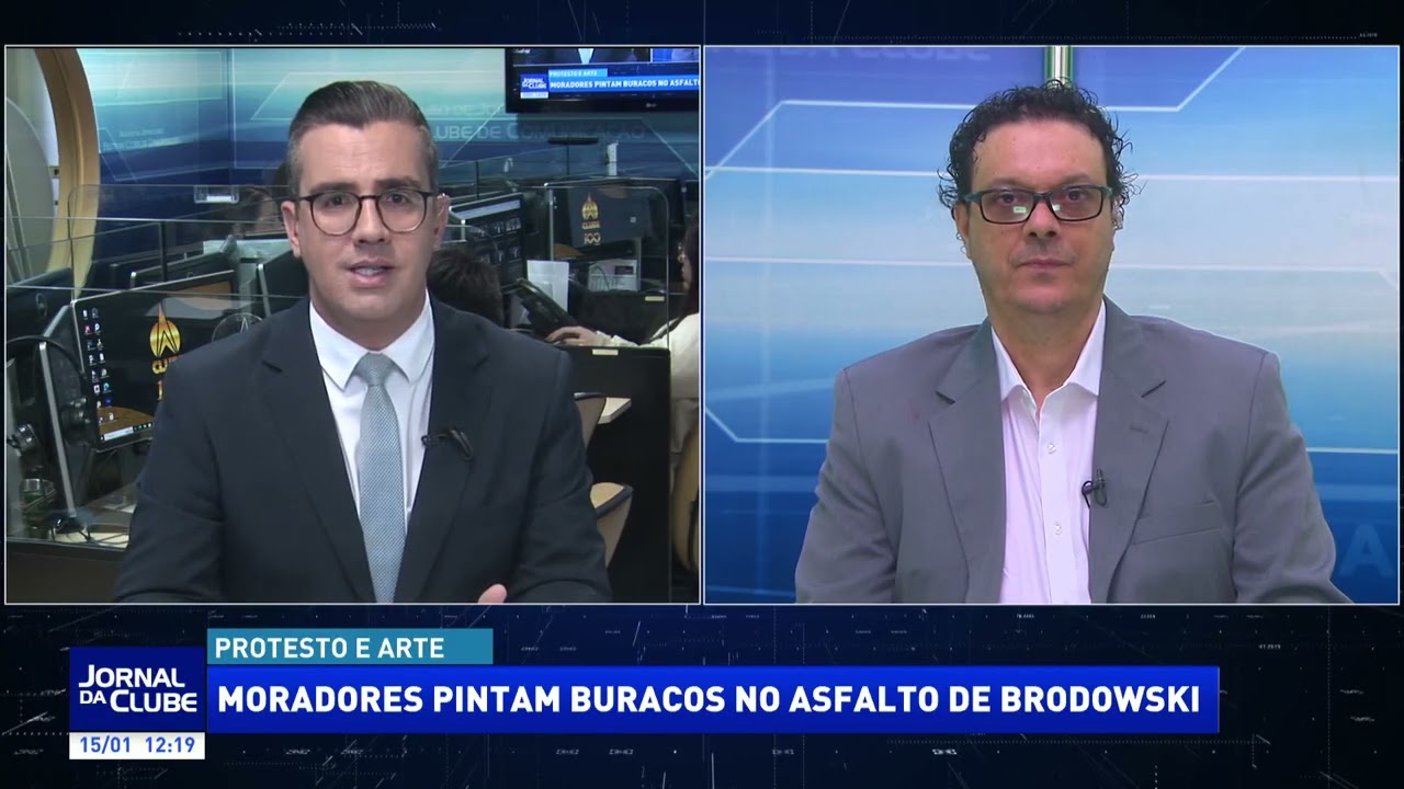 Moradores pintam buracos no asfalto de Brodowski - Jornal da Clube (15/01/2026)