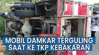 Mobil Damkar Bone Terguling Saat Menuju Lokasi Kebakaran, Empat Petugas Terluka