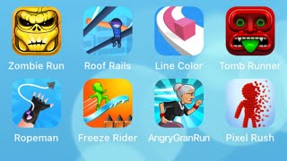 Zombie Run,Roof Rails,Line Color 3D,Tomb Runner,Ropeman 3D,Freeze Rider,Angry Gran Run,Pixel Rush screenshot 4