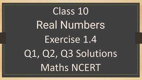 Class - 10 Exercise 1.4 - Q1, Q2, Q3  (Real Numbers) Solutions - Maths NCERT