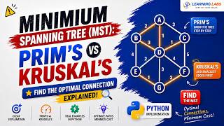 Minimum Spanning Tree (MST): Prim's vs Kruskal's (Python)