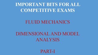 DIMENSIONAL AND MODEL ANALYSIS PART I(BIT BANK SERIES)