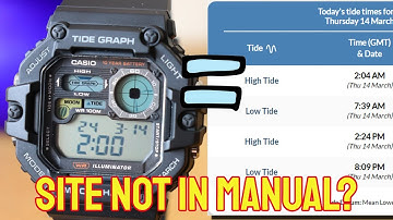 Casio WS-1700H | Set Tide Graph & Moon Phase for YOUR Location