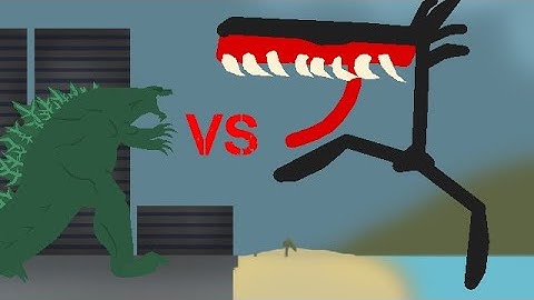 Godzilla earth vs the one on earth (same size battle) | stick nodes animation