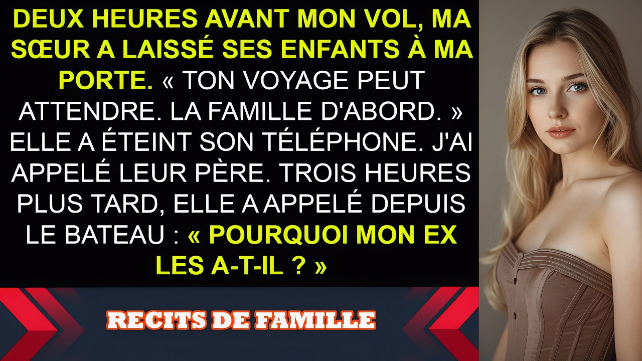 Deux heures avant mon vol, ma sœur Laurine a déposé ses deux enfants devant ma porte. « Ton voyage peut attendre, la famille passe avant tout », m’a-t-elle lancé avant de démarrer et de...
