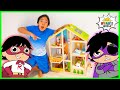 Ryan Plays with Giant Doll House  Superhero Story