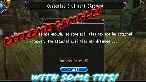 Toram Online - 1% Success Rate Extreme Gamble Fill Stat A10%CD10%CD20STR10% Formula and Stating Tips