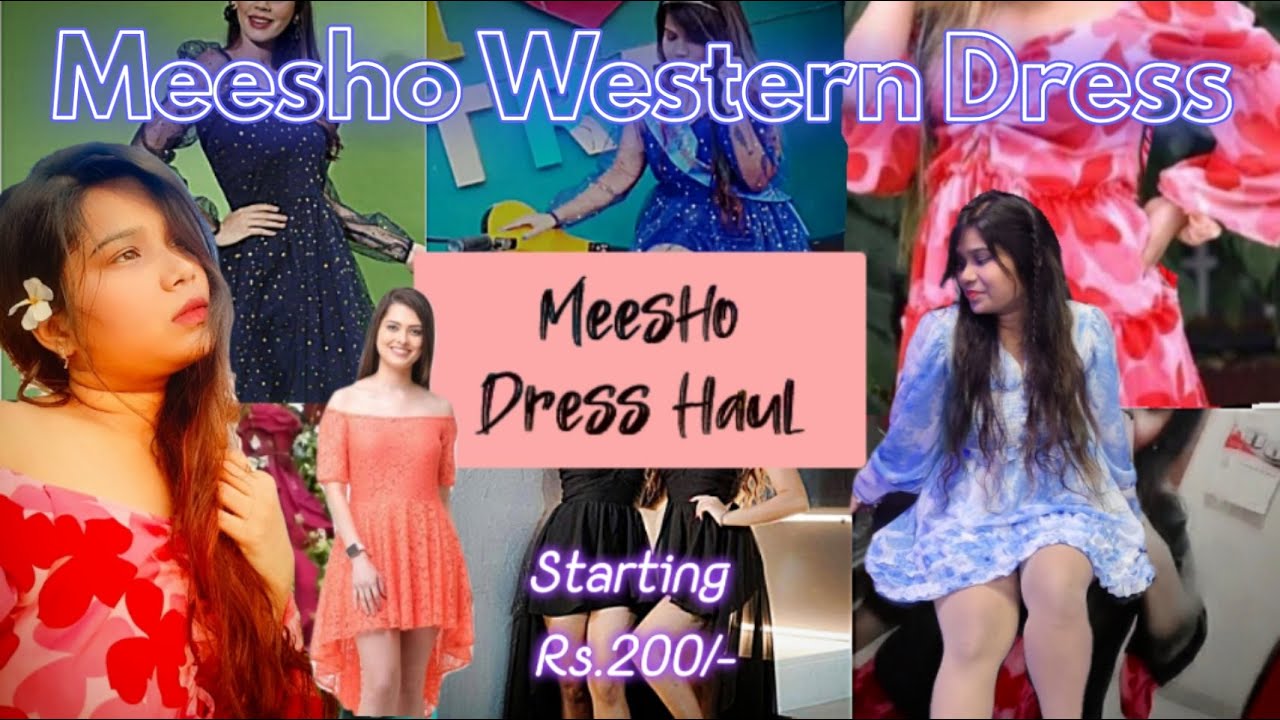 meesho white floral dress