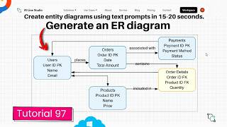 How to Generate ER Diagram: AI Line Studio Tutorial 97 (Sketcher)