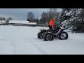 DIY ATV 250HP  POWER SNOW RIDE !!! result broken axle shaft...