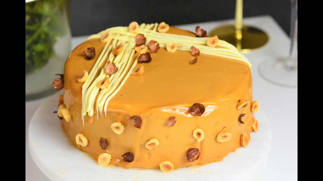 كيك بالكراميل والشكلاطة والبندق -  Entremet Caramel, Chocolat & Noisette